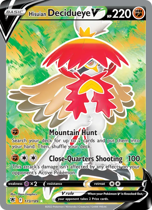 Hisuian Decidueye V, Pokémon card