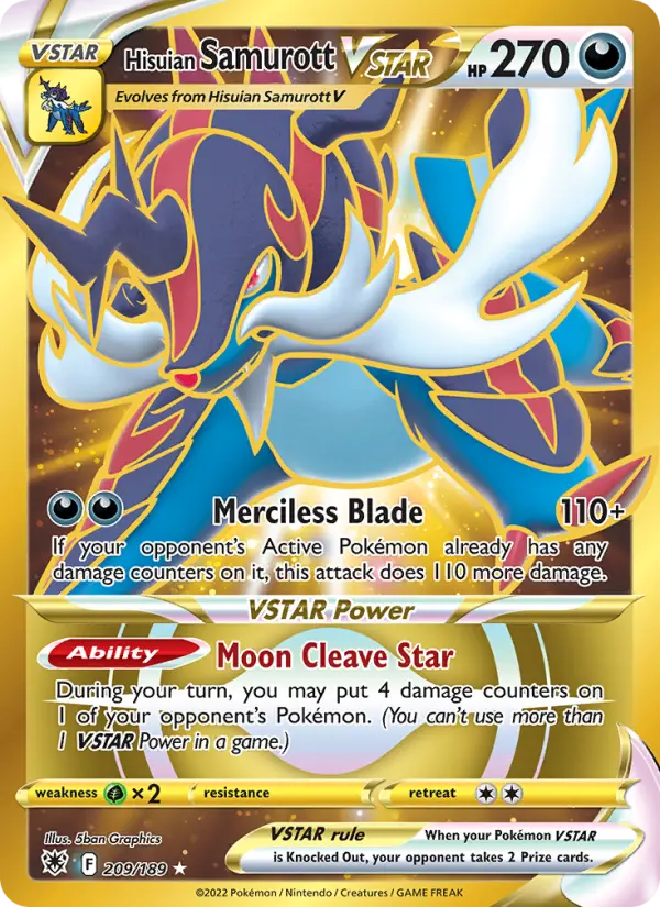 Hisuian Samurott VSTAR, Pokémon card