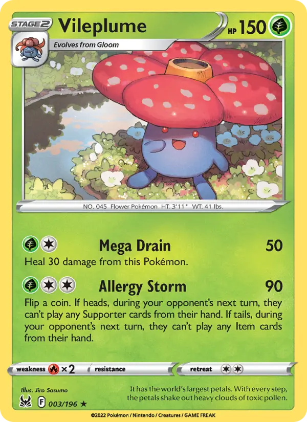 Vileplume, Pokémon card