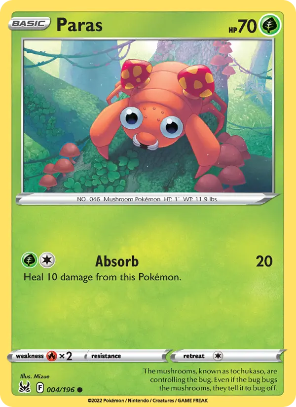 Paras, Pokémon card
