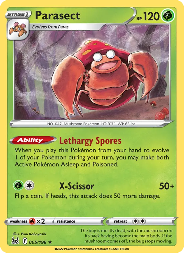 Parasect, Pokémon card