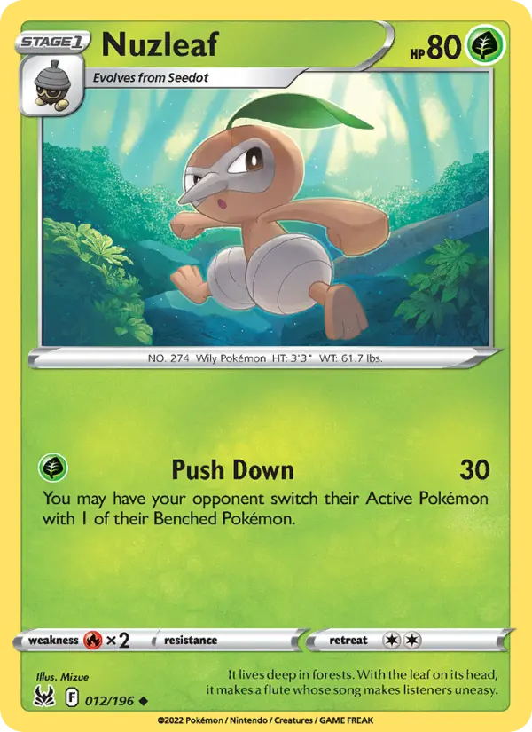 Nuzleaf, Pokémon card