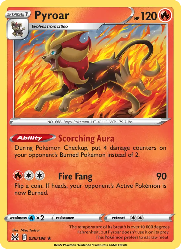 Pyroar, Pokémon card