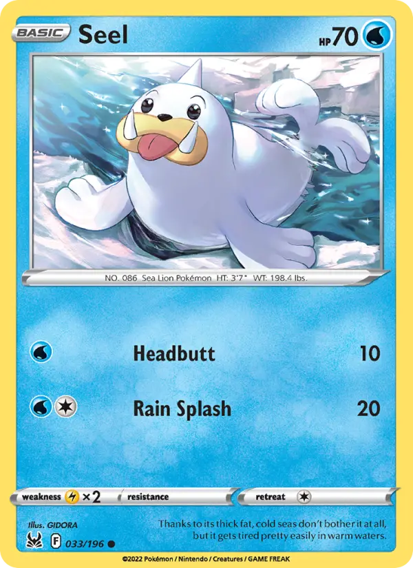 Seel, Pokémon card