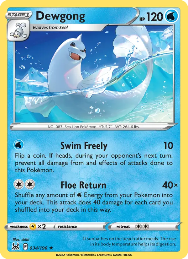 Dewgong, Pokémon card