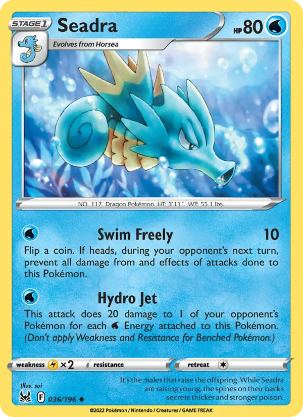 Seadra, Pokémon card