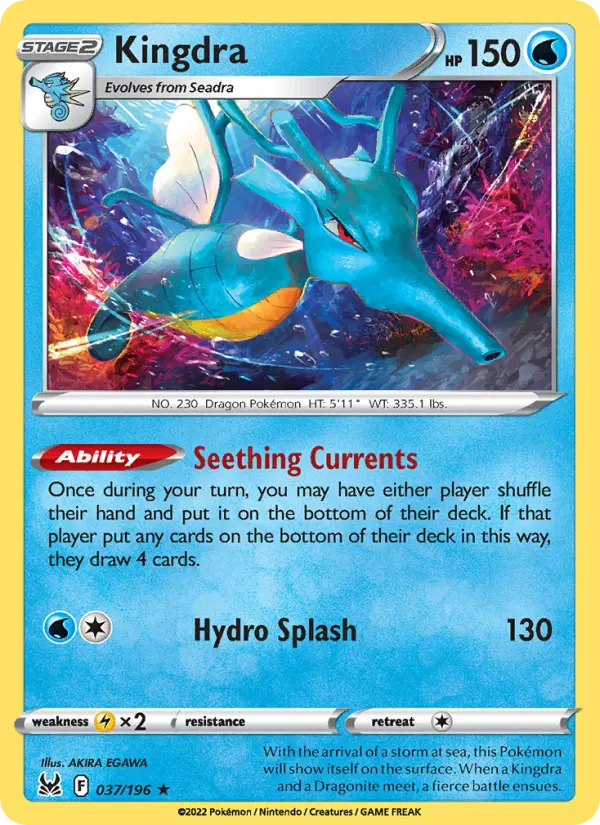 Kingdra, Pokémon card