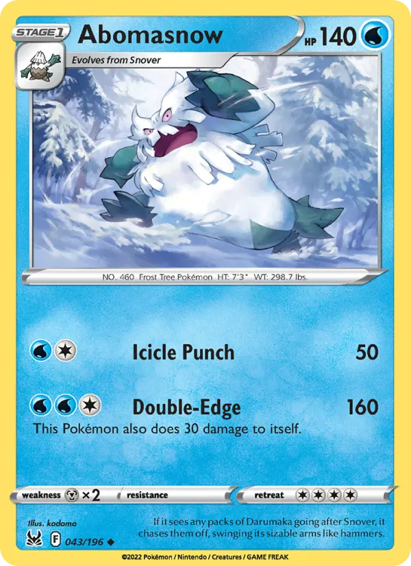 Abomasnow, Pokémon card