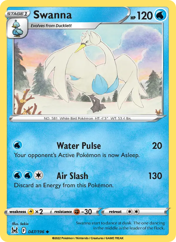 Swanna, Pokémon card