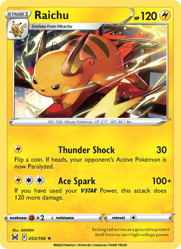 Raichu, Pokémon card