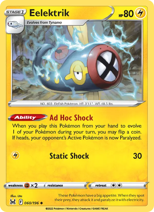 Eelektrik, Pokémon card