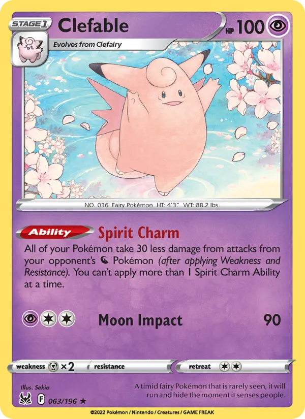 Clefable, Pokémon card