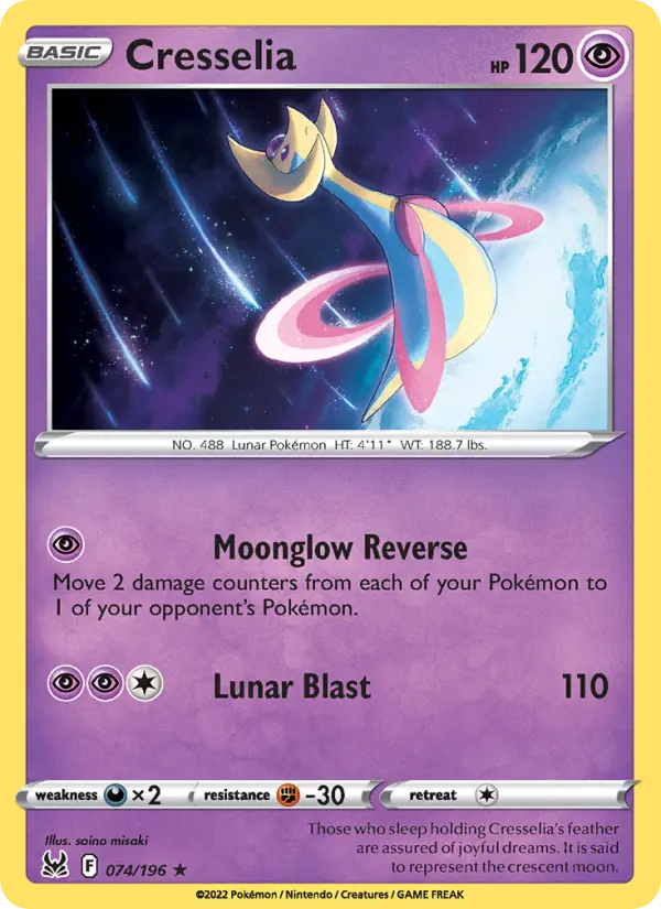 Cresselia, Pokémon card