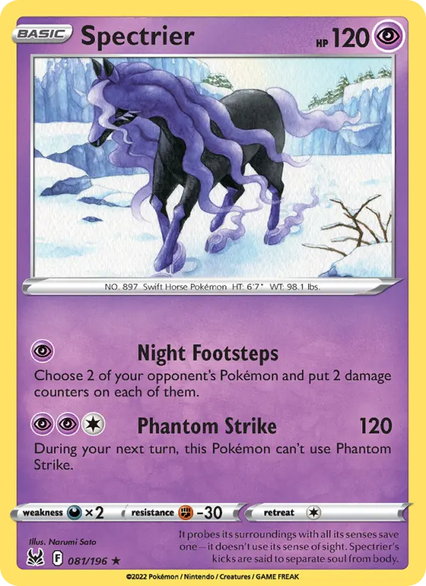 Spectrier, Pokémon card