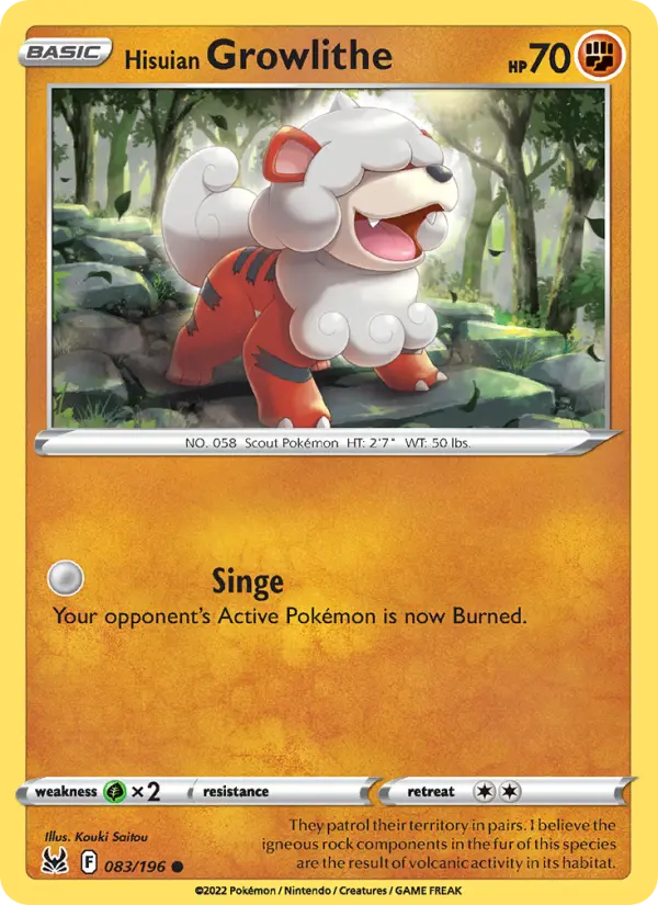 Hisuian Growlithe, Pokémon card