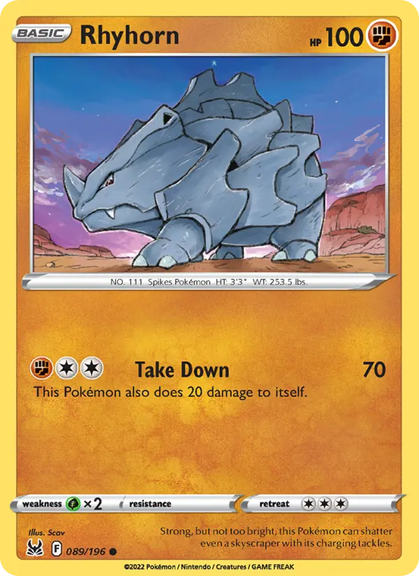 Rhyhorn, Pokémon card