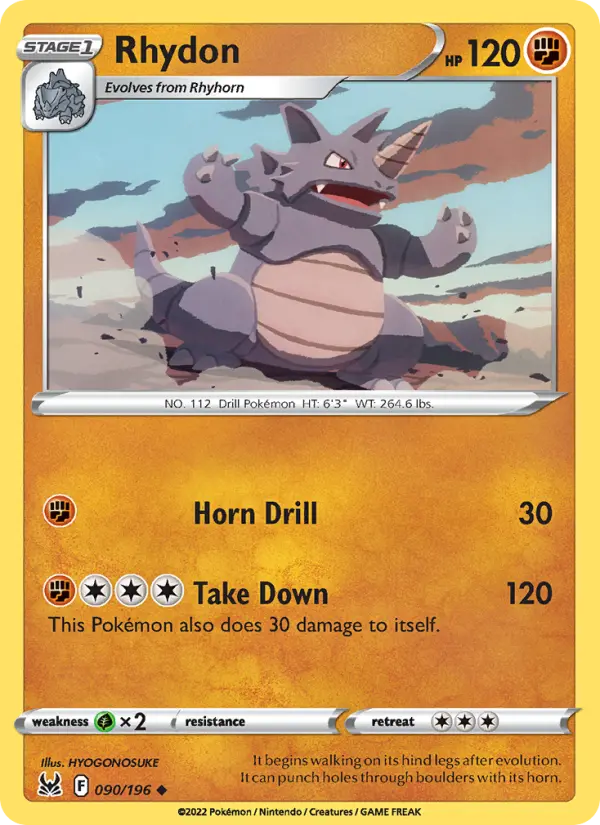 Rhydon, Pokémon card