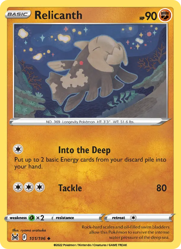 Relicanth, Pokémon card