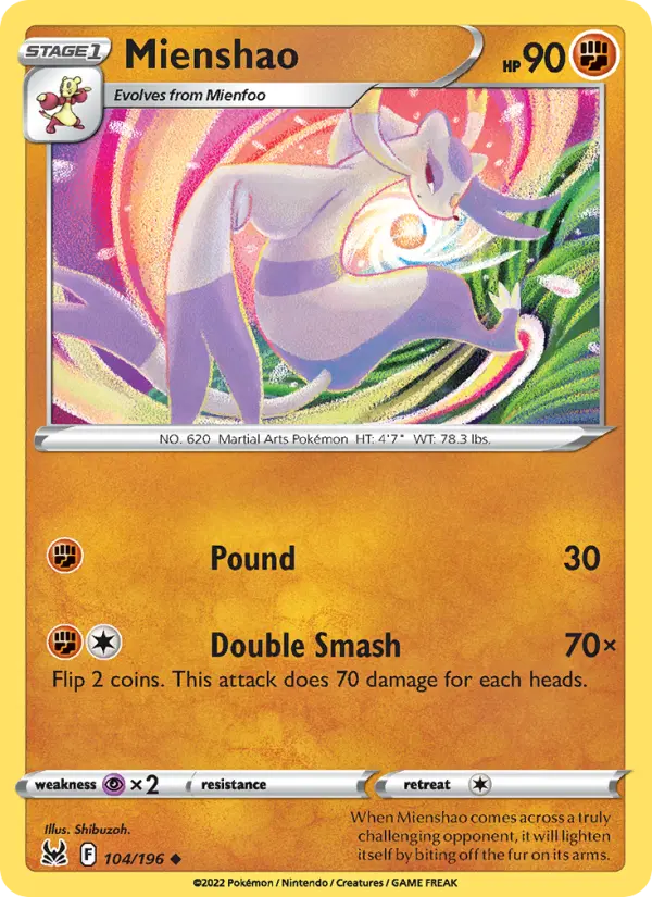 Mienshao, Pokémon card