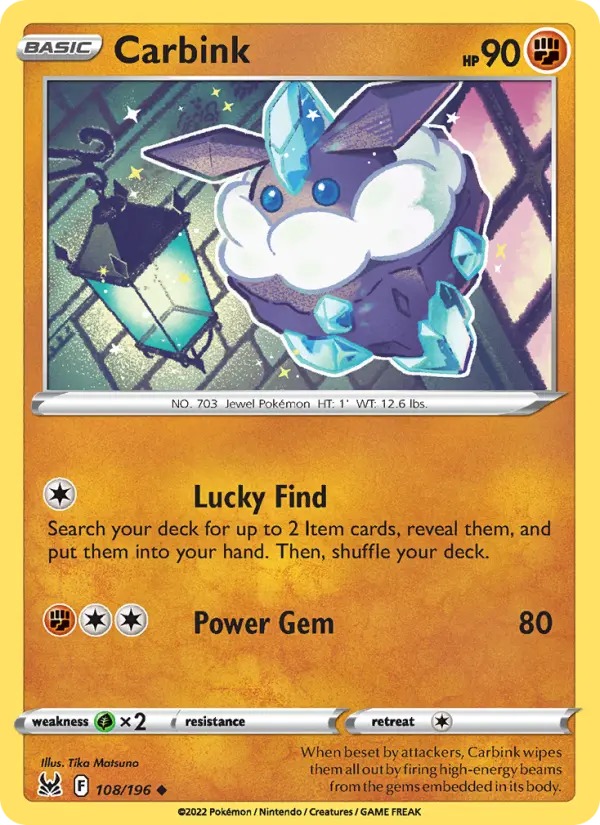 Carbink, Pokémon card