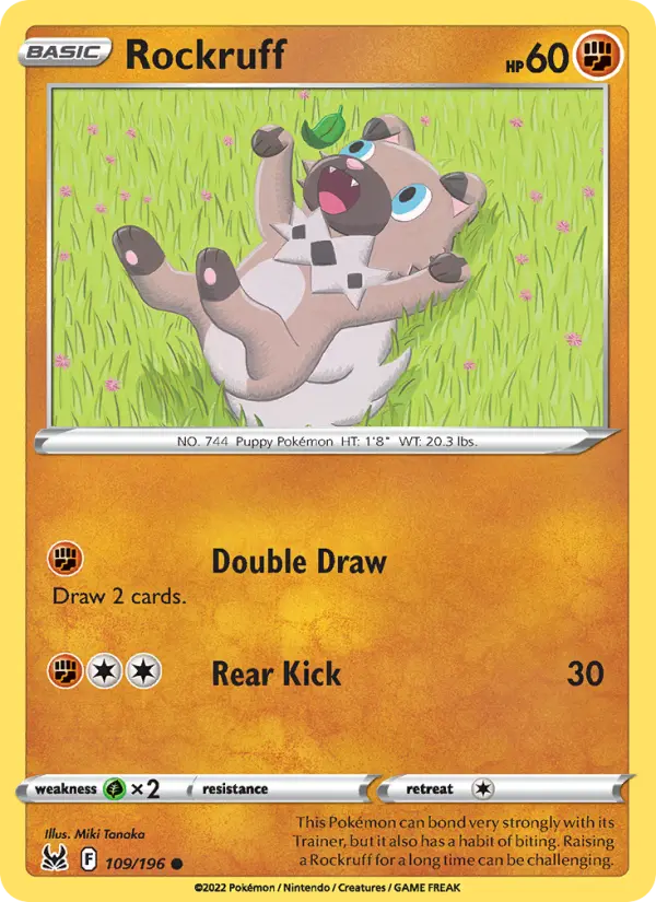 Rockruff, Pokémon card