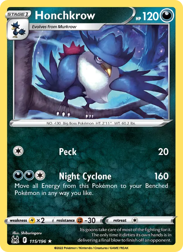 Honchkrow, Pokémon card