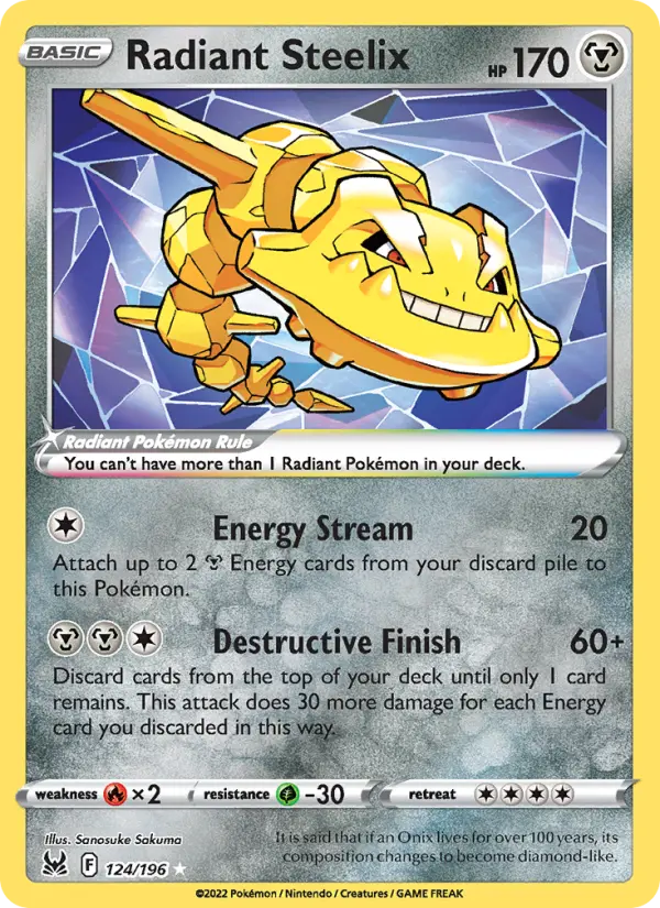 Radiant Steelix, Pokémon card