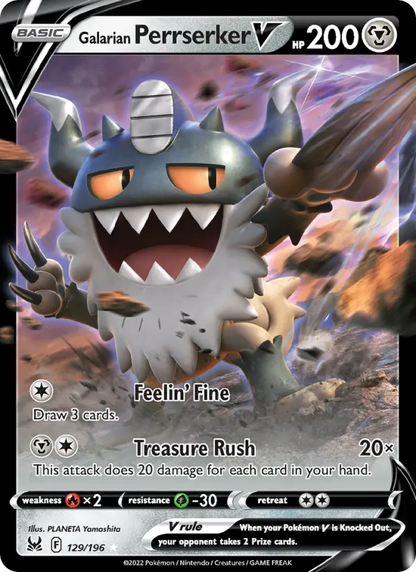 Galarian Perrserker V, Pokémon card