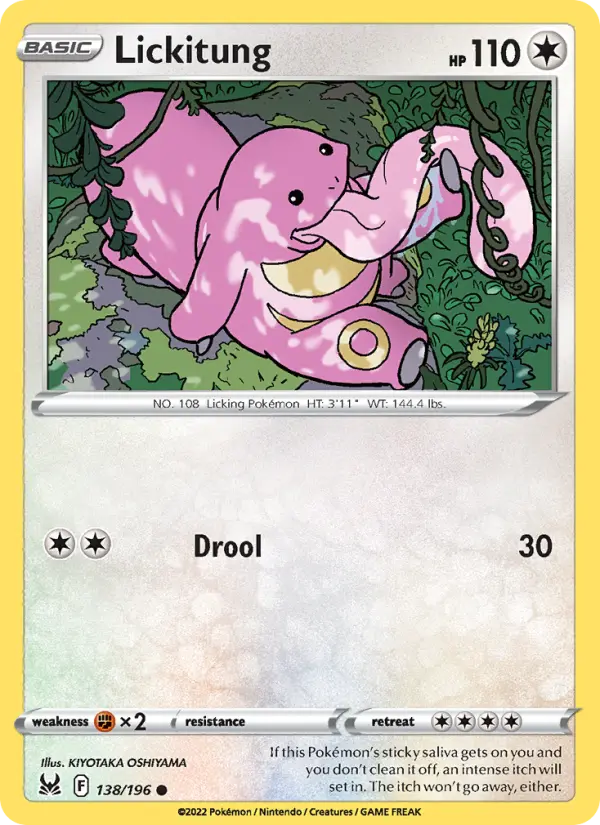 Lickitung, Pokémon card