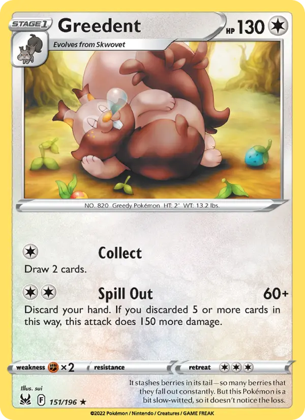 Greedent, Pokémon card