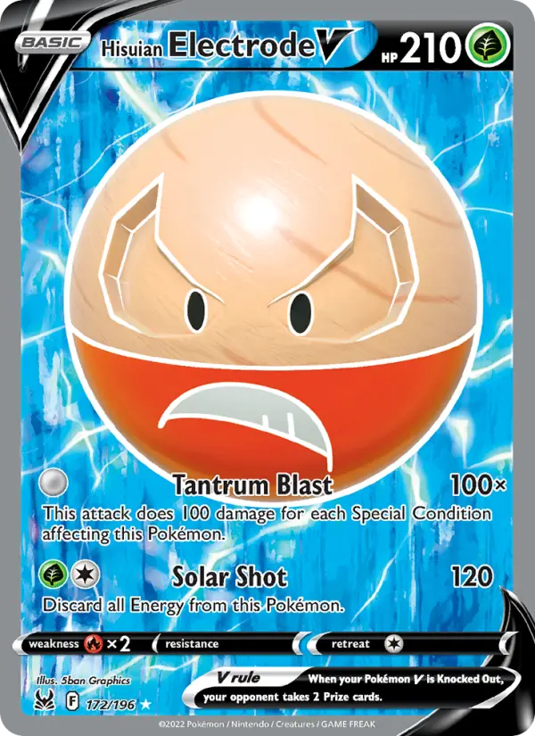Hisuian Electrode V, Pokémon card