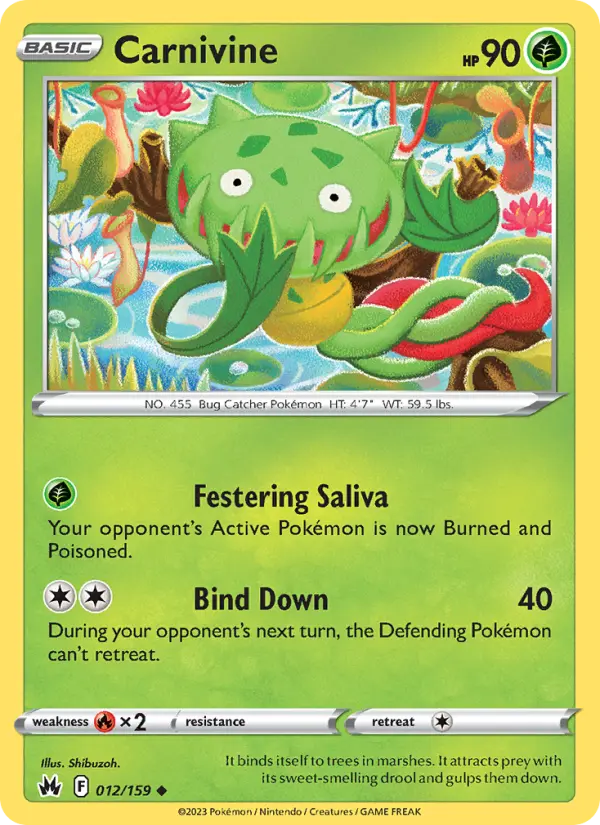 Carnivine, Pokémon card
