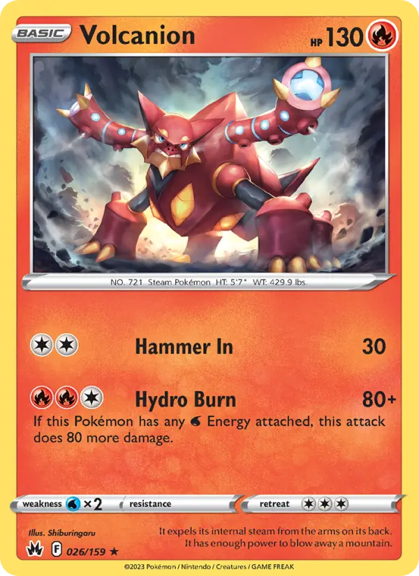 Volcanion, Pokémon card