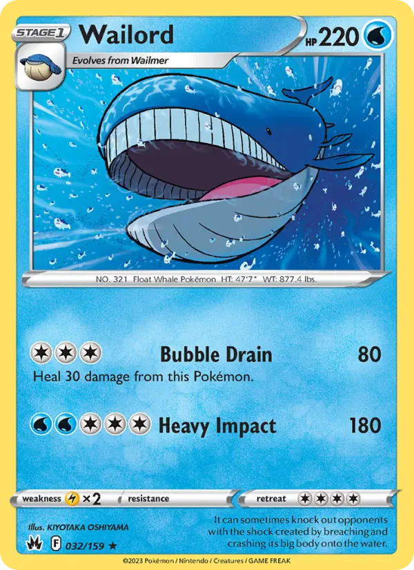 Wailord, Pokémon card