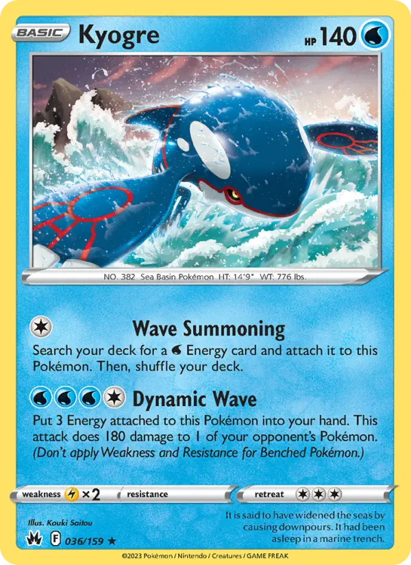 Kyogre, Pokémon card