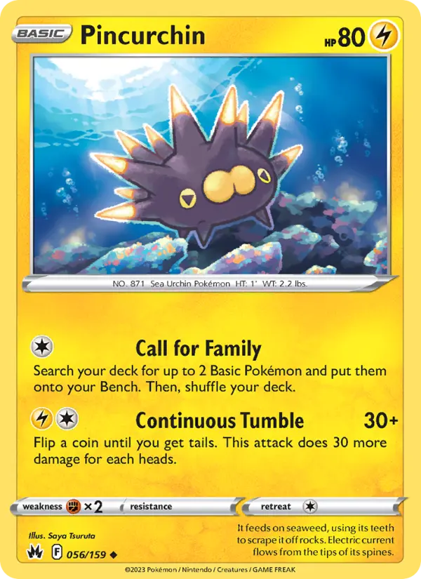 Pincurchin, Pokémon card