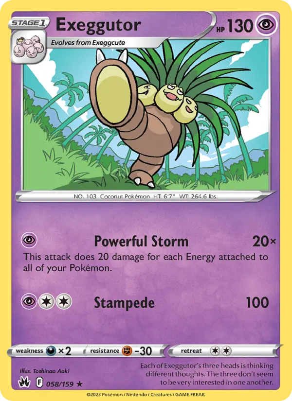 Exeggutor, Pokémon card