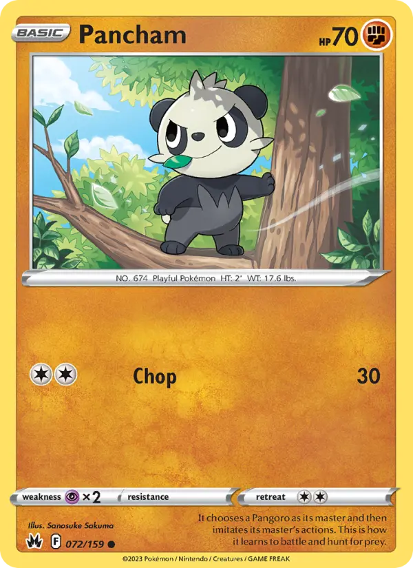 Pancham, Pokémon card