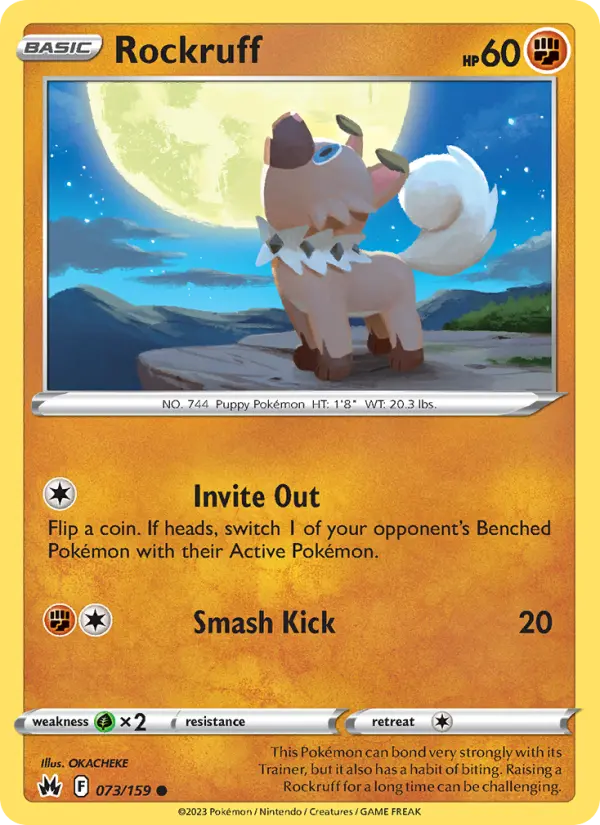 Rockruff, Pokémon card
