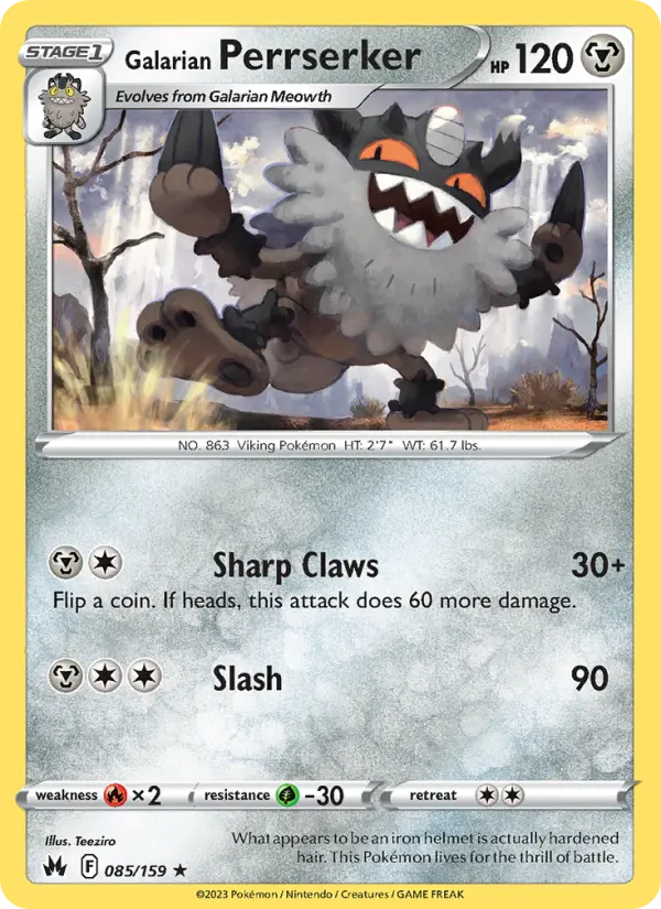 Galarian Perrserker, Pokémon card