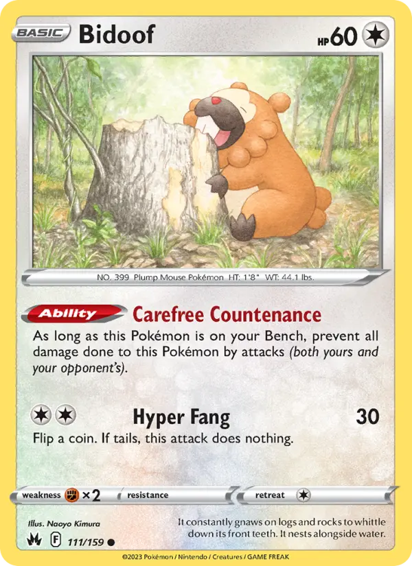 Bidoof, Pokémon card