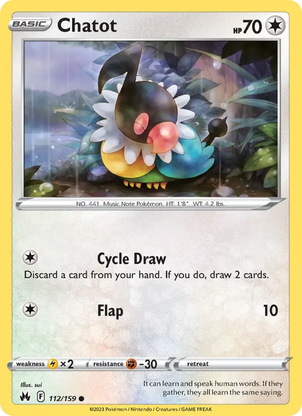 Chatot, Pokémon card