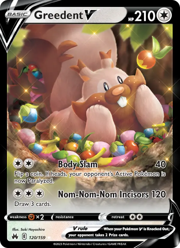 Greedent V, Pokémon card