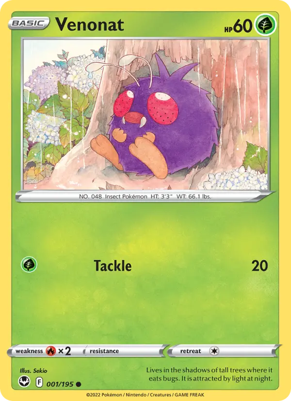 Venonat, Pokémon card