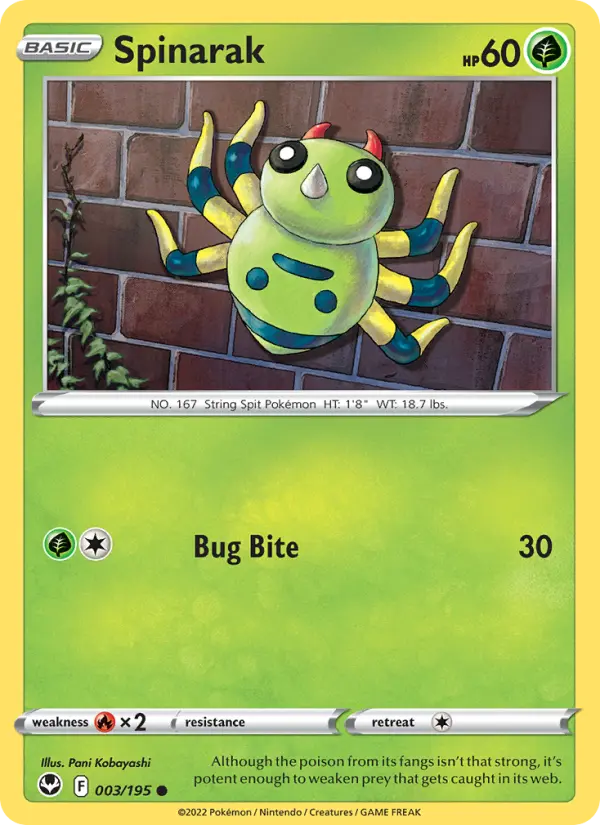 Spinarak, Pokémon card