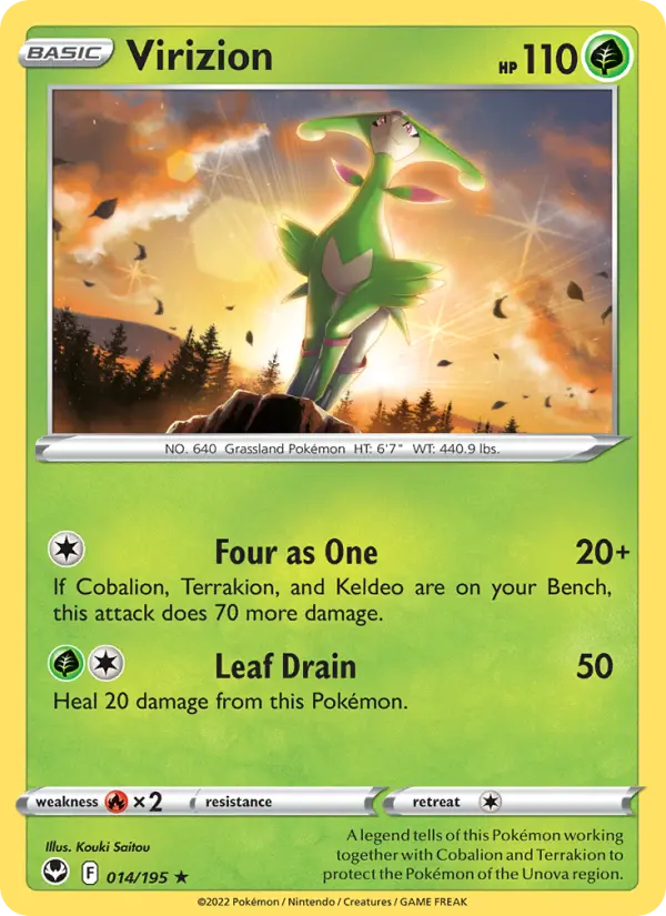 Virizion, Pokémon card