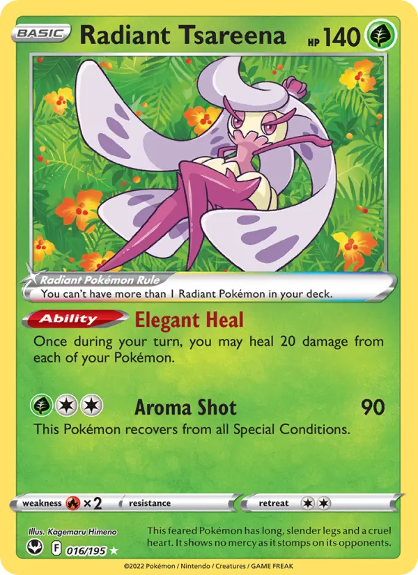 Radiant Tsareena, Pokémon card