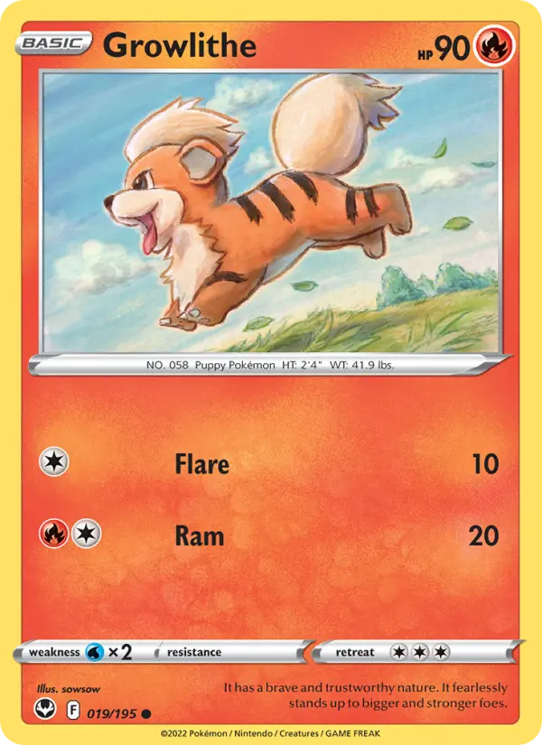 Growlithe, Pokémon card
