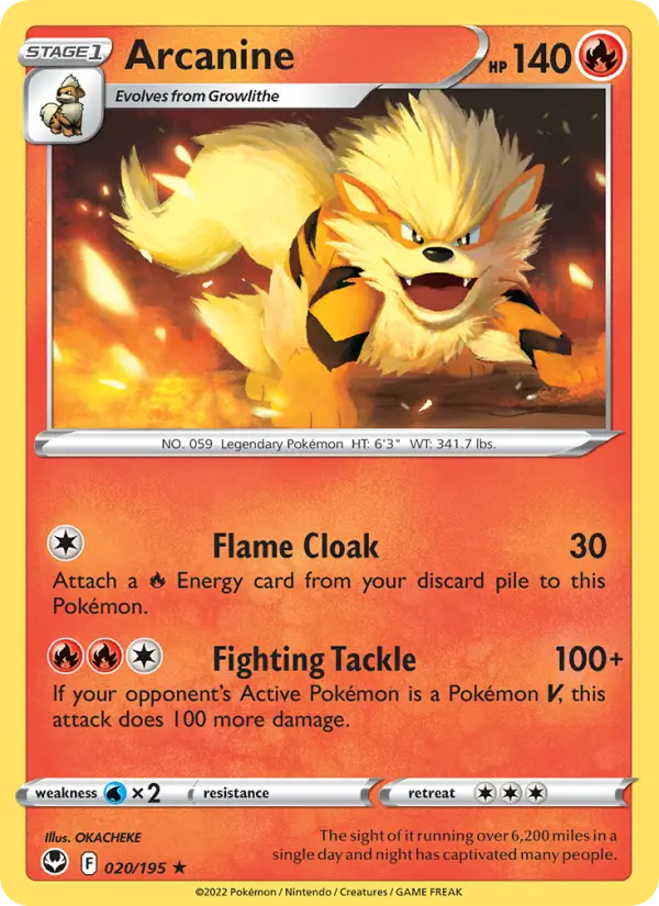Arcanine, Pokémon card