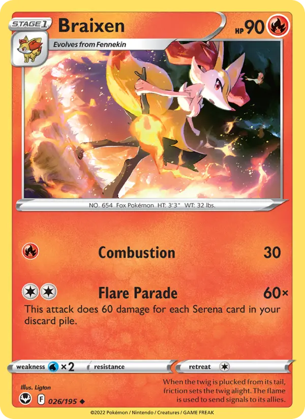 Braixen, Pokémon card